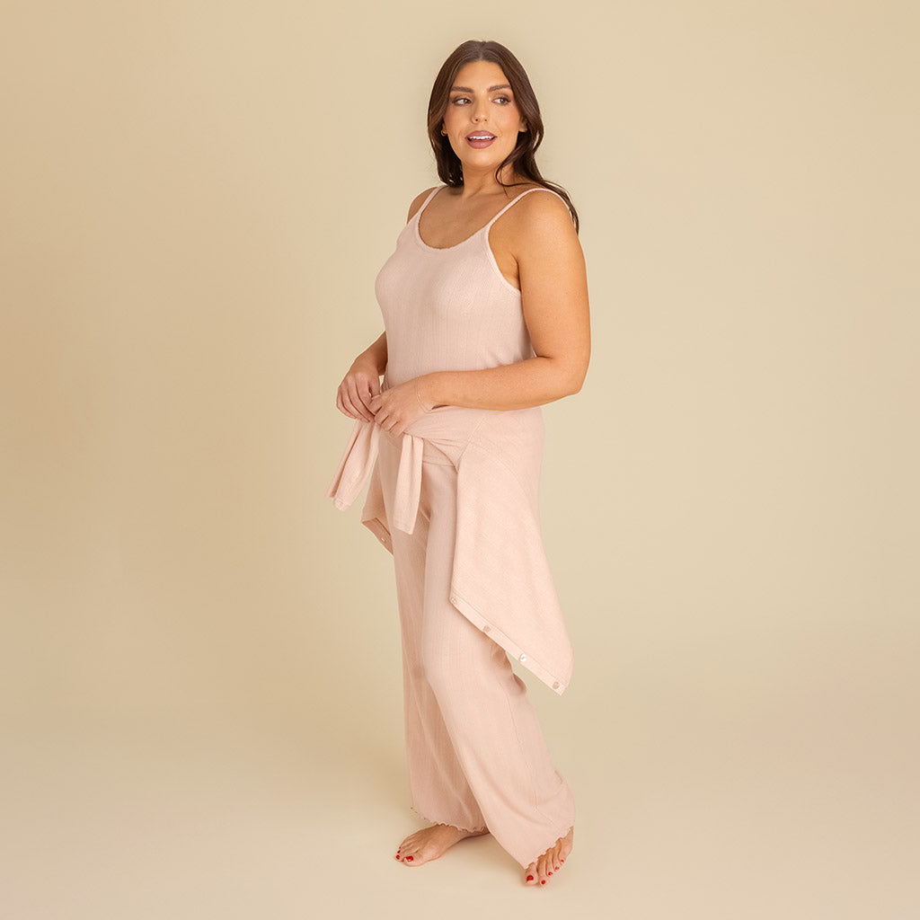 Dusty Blush Women's Pointelle Cardigan