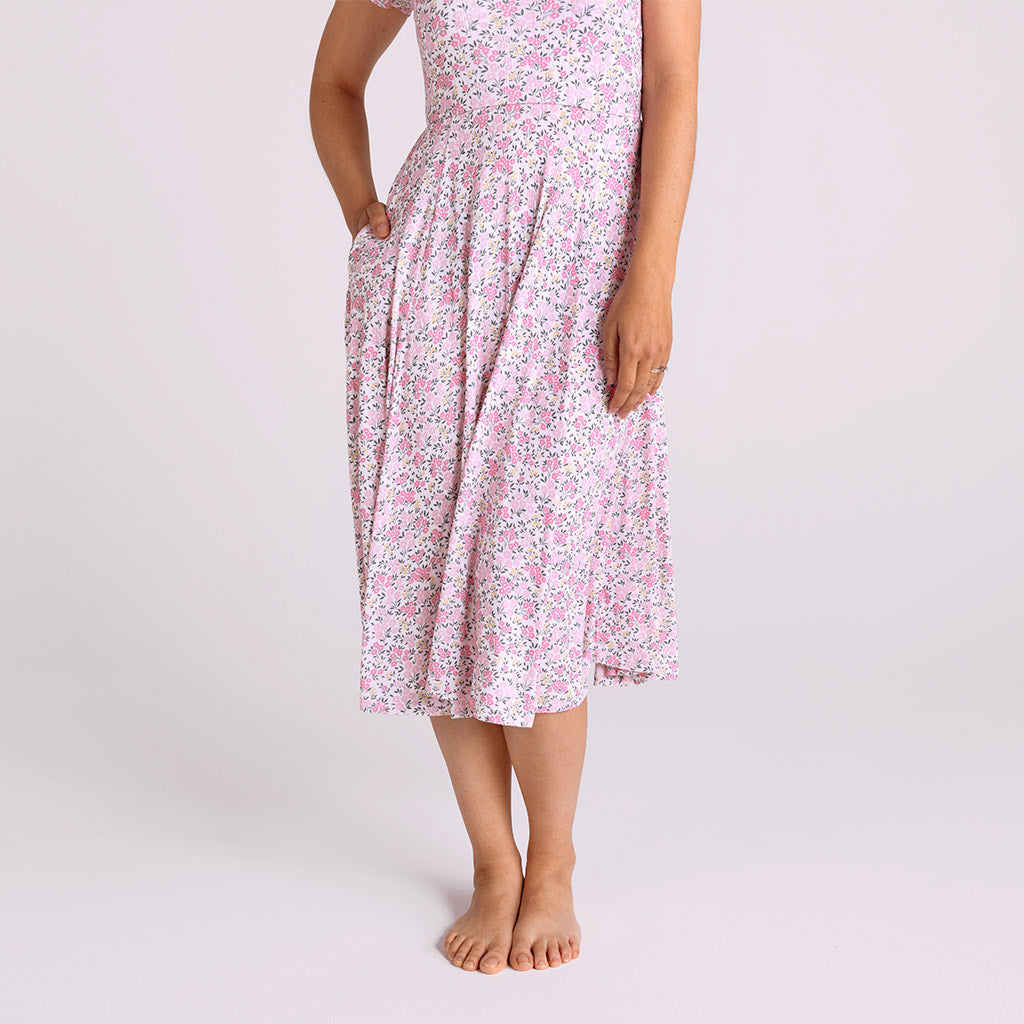 Meadow Haze Pointelle Women's Scoop Midi Dress