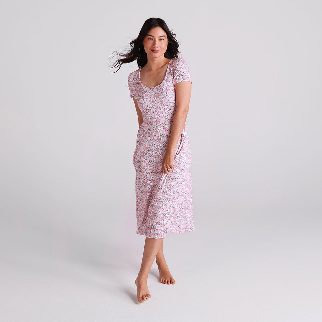 Meadow Haze Pointelle Women's Scoop Midi Dress