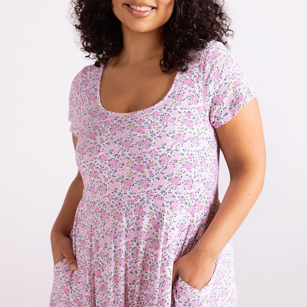 Meadow Haze Pointelle Women's Scoop Midi Dress