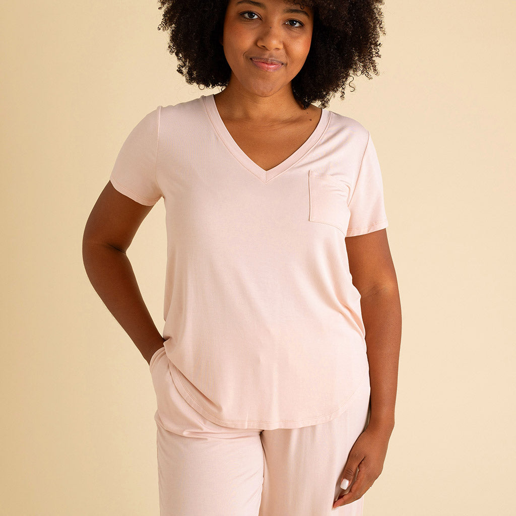 Dusty Blush Women's V-Neck Tee