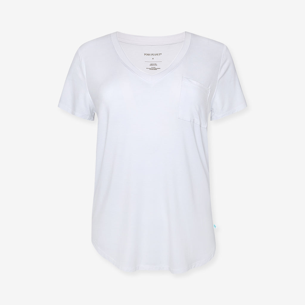 Women's White V-Neck Tee