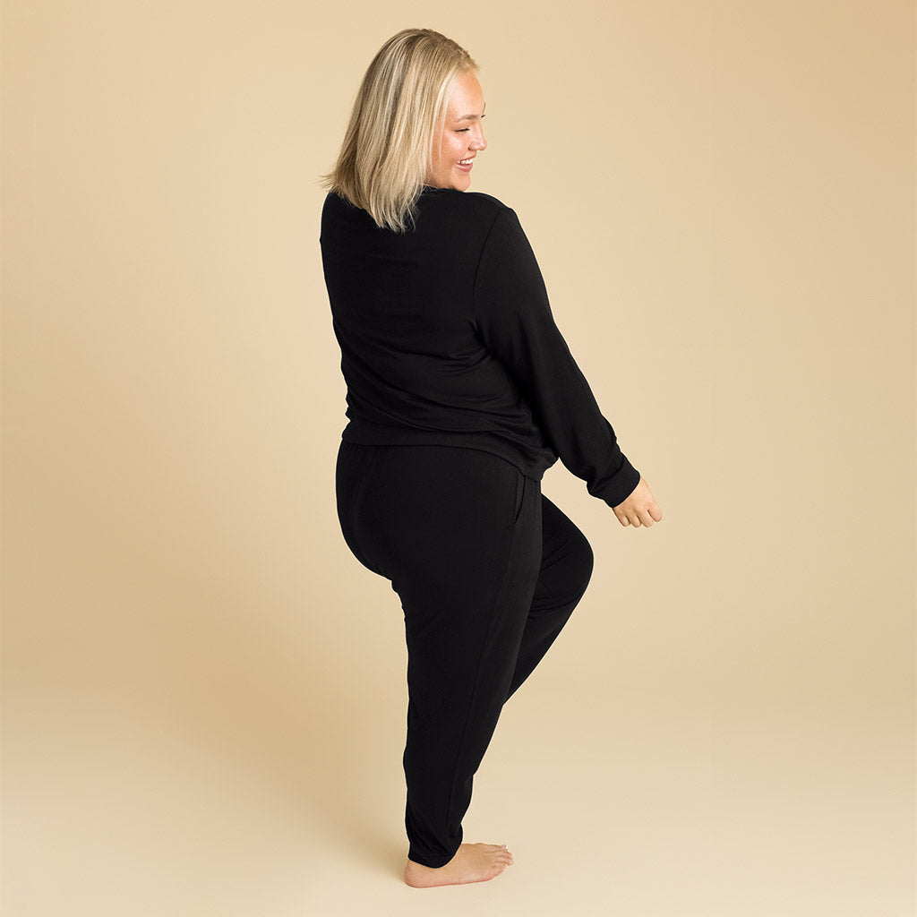 Women's Black French Terry Joggers
