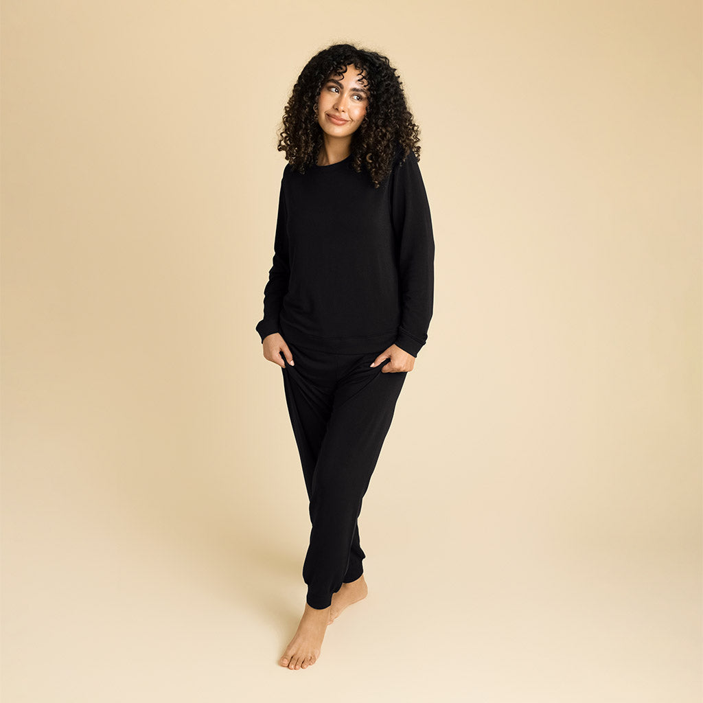 Women's Black French Terry Joggers