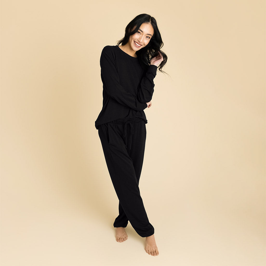 Women's Black French Terry Joggers