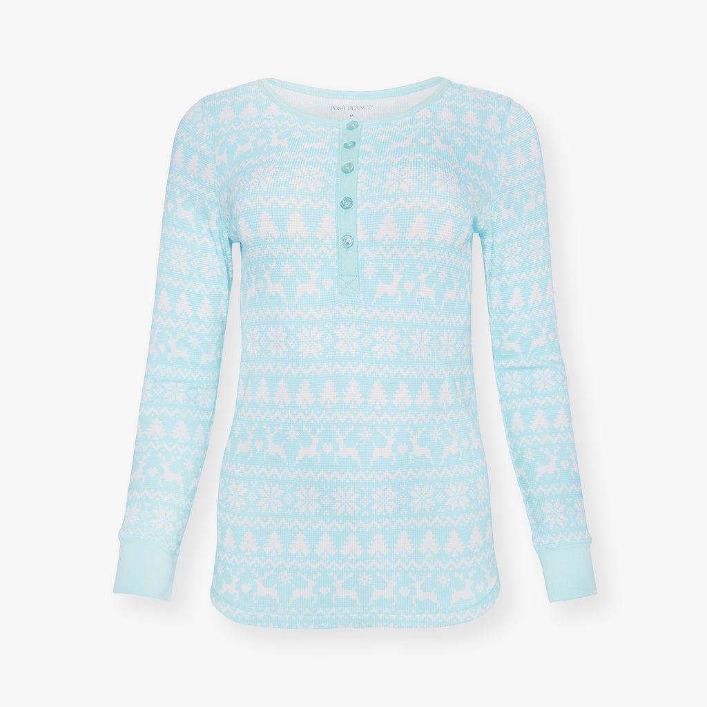 Tedrick Women's Waffle Henley Top