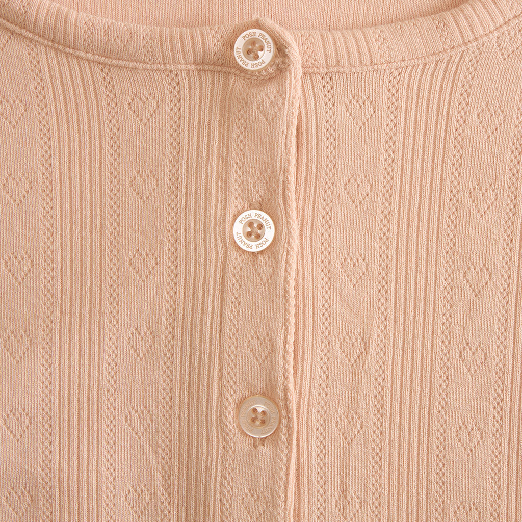 Dusty Blush Women's Pointelle Henley Top