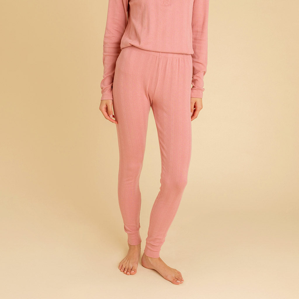 Dusty Rose Women's Pointelle Leggings