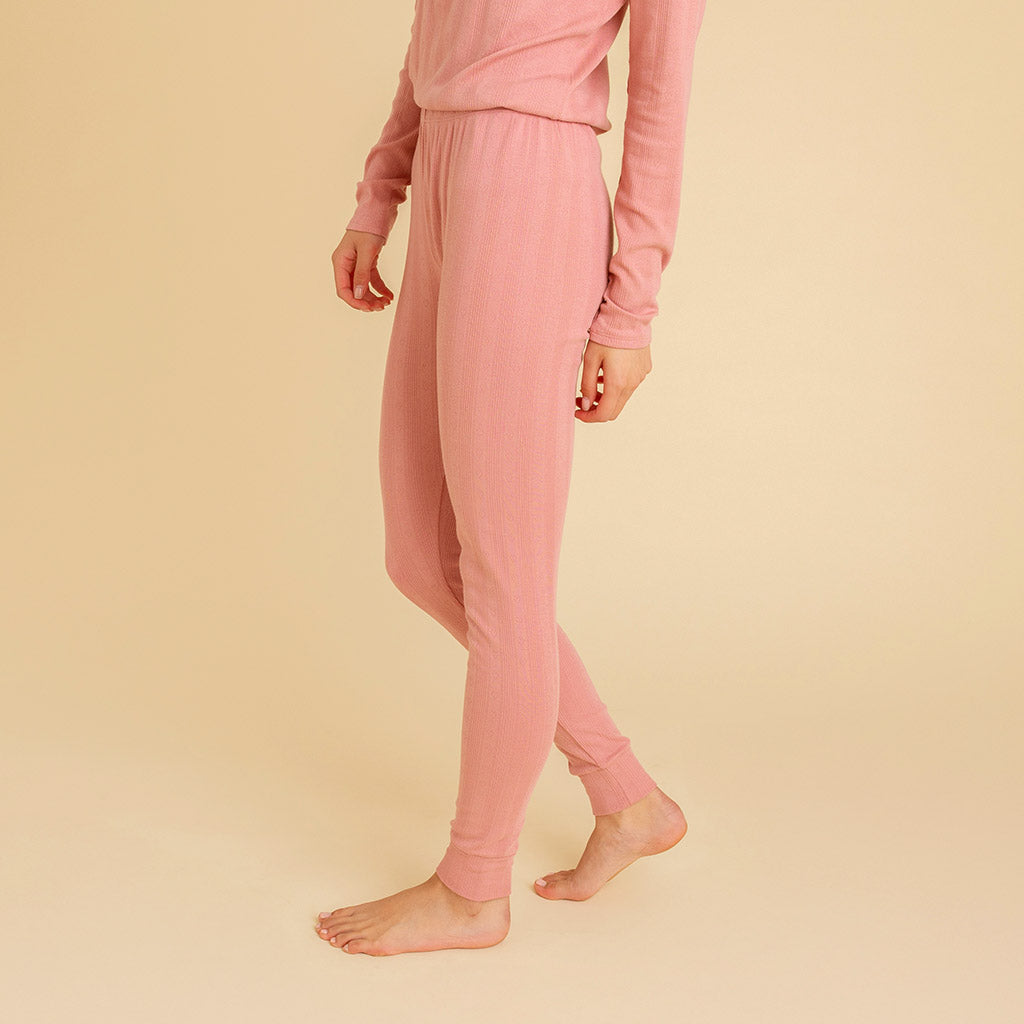 Dusty Rose Women's Pointelle Leggings