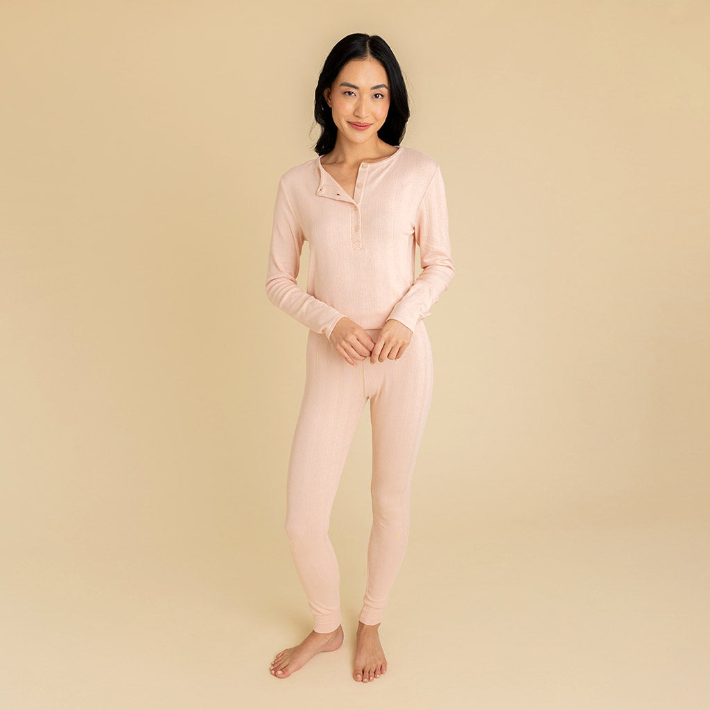 Dusty Blush Women's Pointelle Leggings