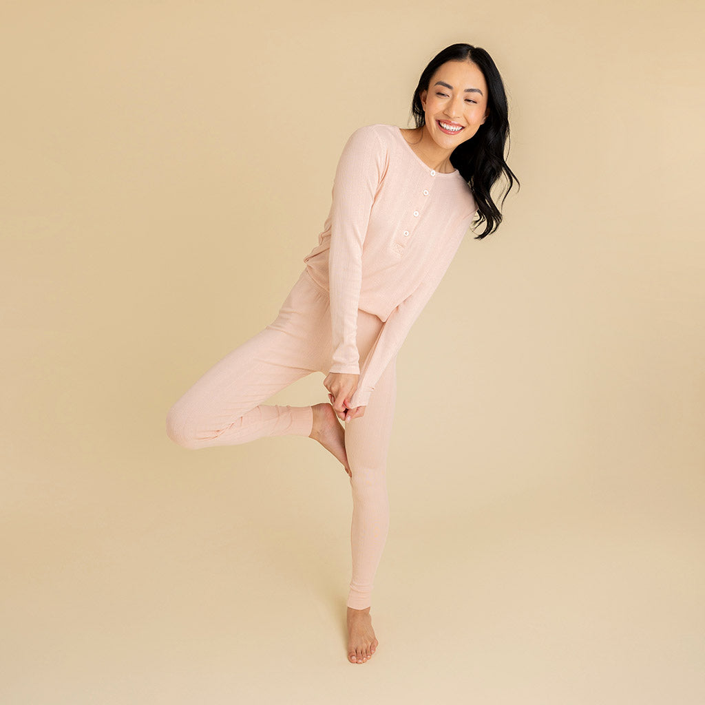 Dusty Blush Women's Pointelle Leggings