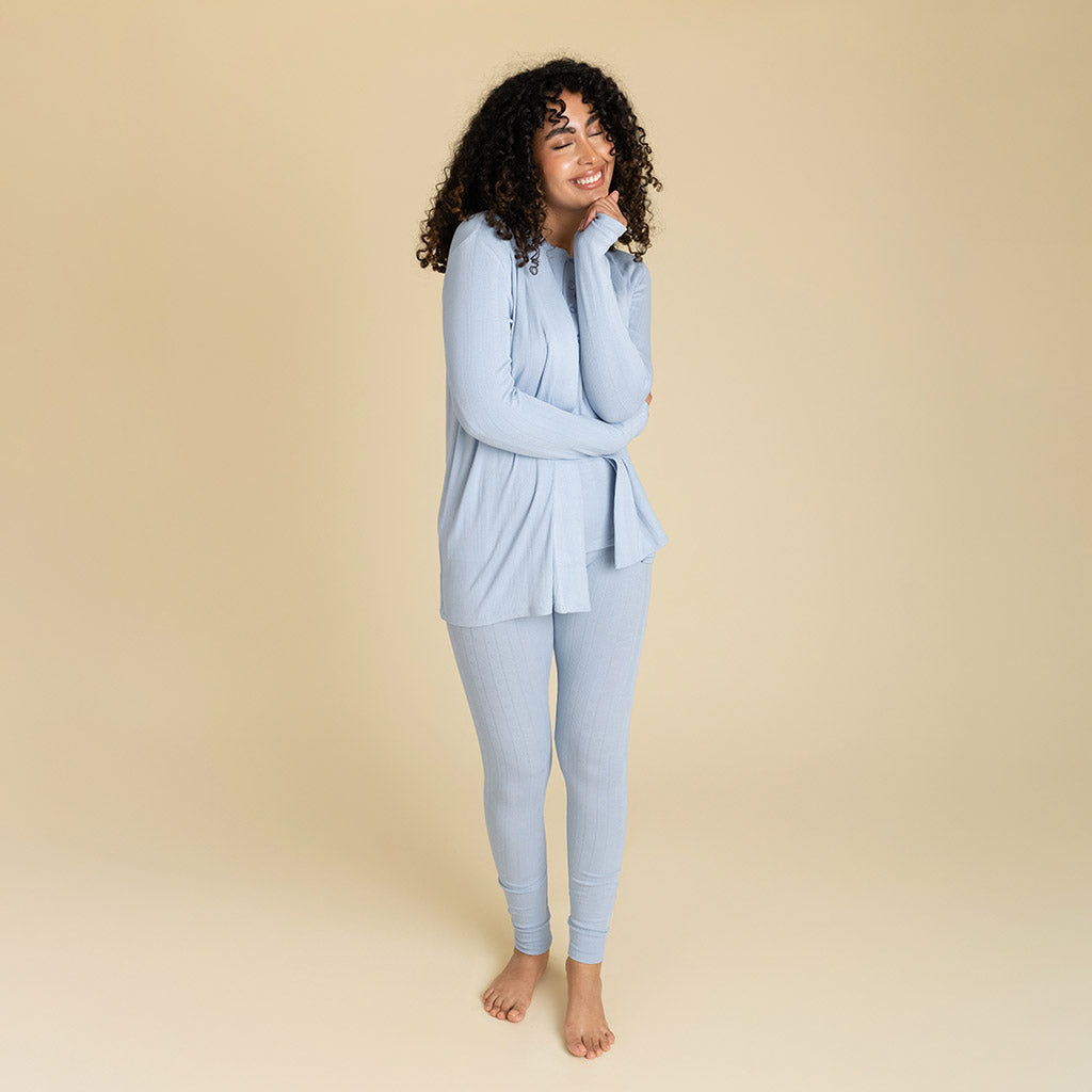 Periwinkle Women's Pointelle Fly Away Cardigan
