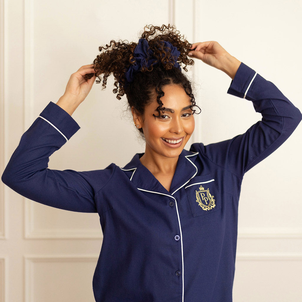 Navy Women's Flannelette Sleep Shirt