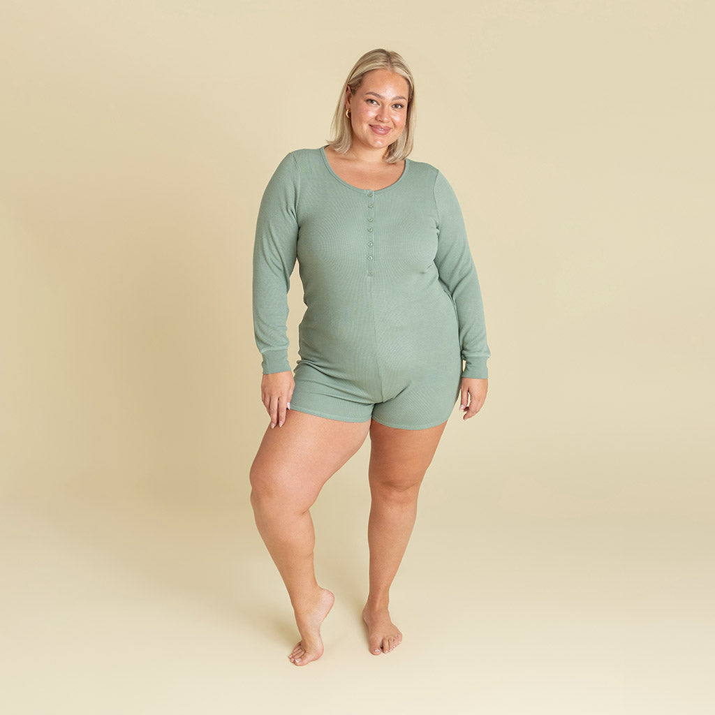 Soft Jade Women's Waffle Romper