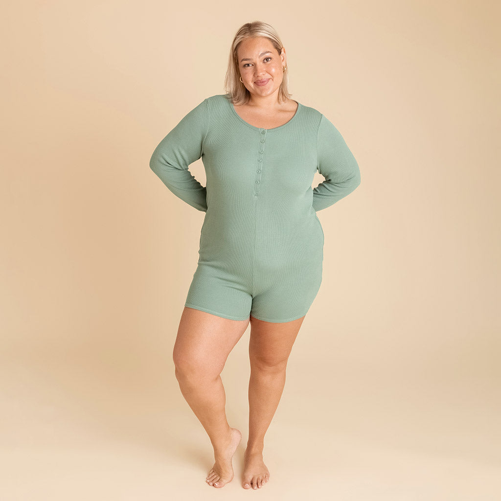 Soft Jade Women's Waffle Romper