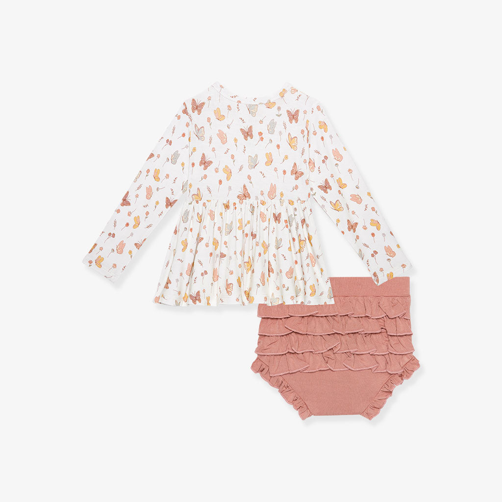 Kelcie Peplum Ruffled Bummie Set