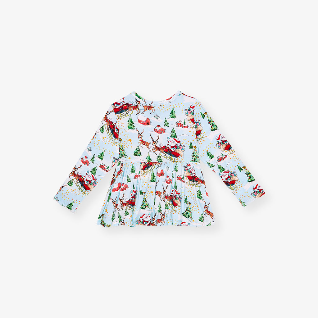Pere Noel Peplum Ruffled Bummie Set