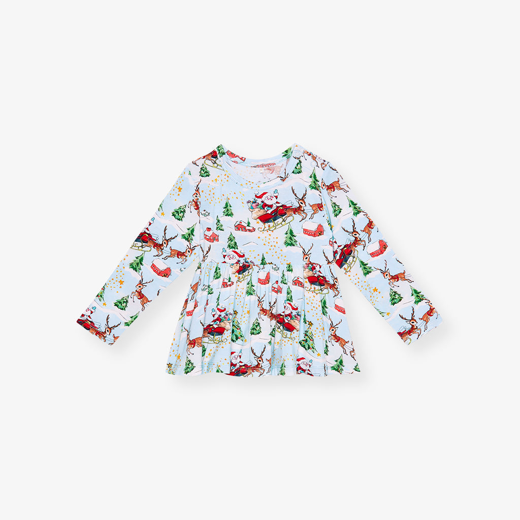 Pere Noel Peplum Ruffled Bummie Set
