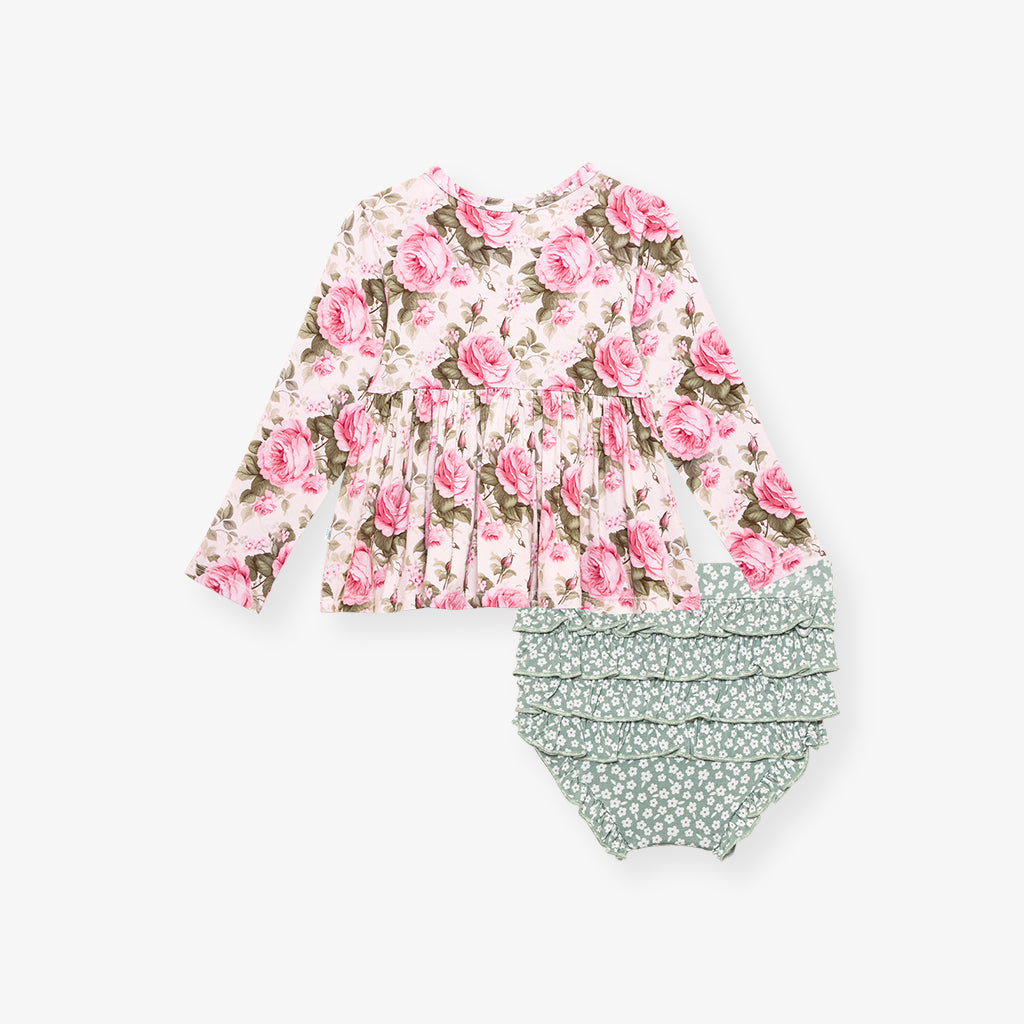 Sandrine Peplum Ruffled Bummie Set