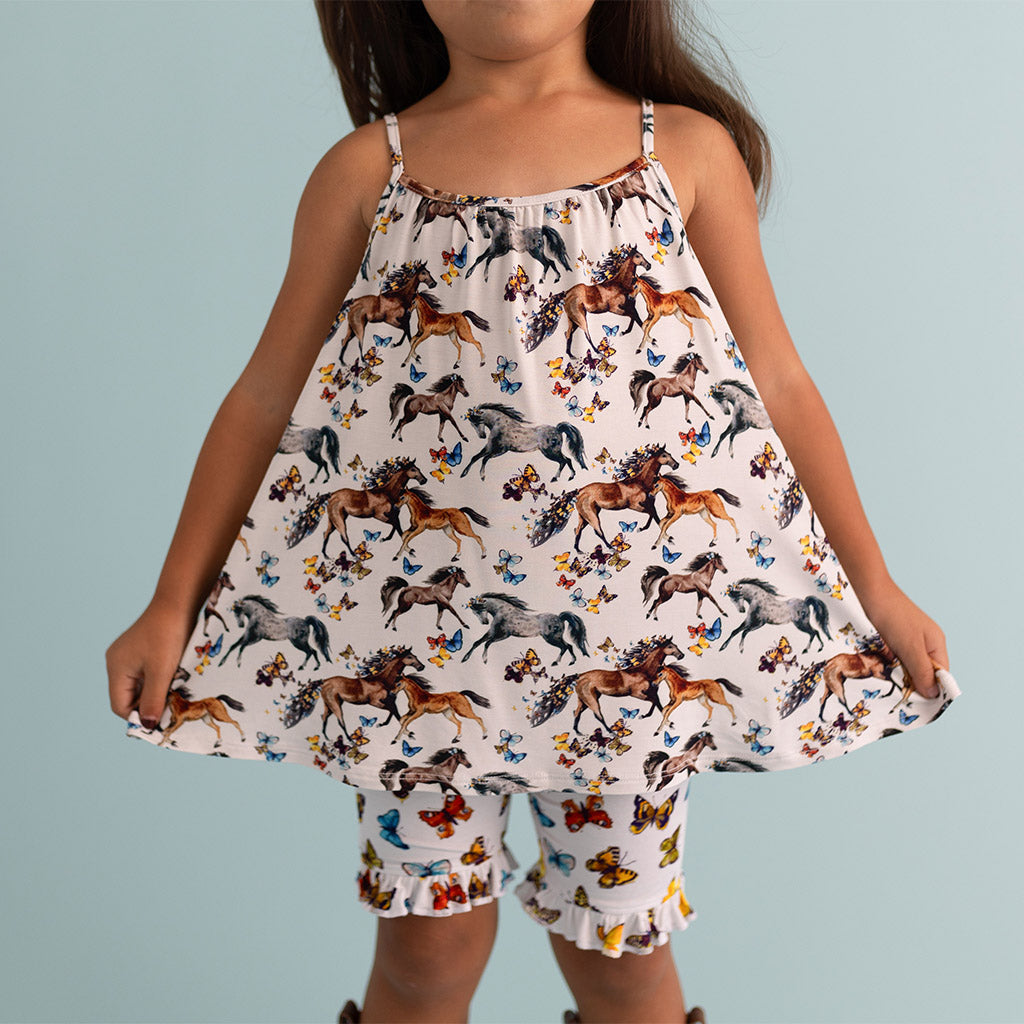 Claire Sleeveless Top Ruffled Short Set
