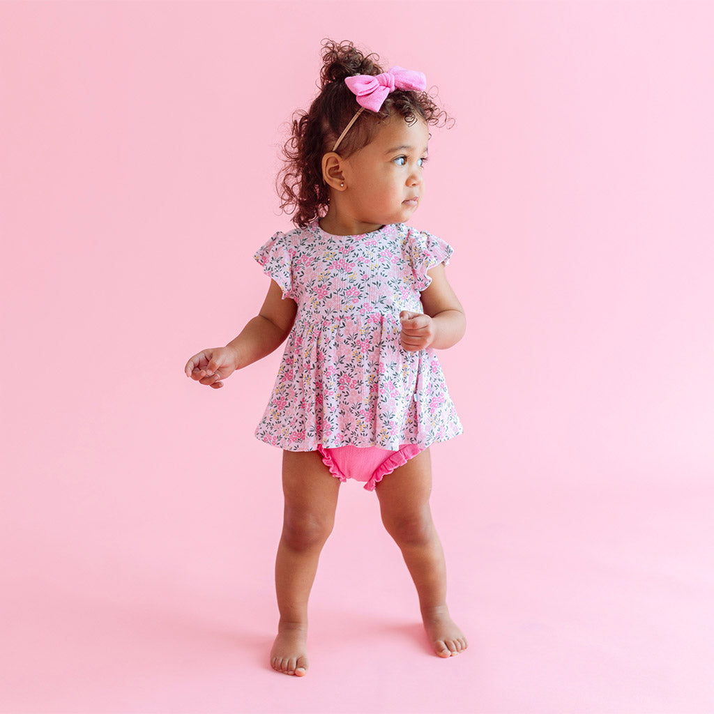 Meadow Haze Pointelle Peplum Bummie Set