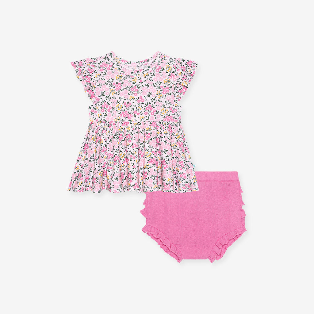 Meadow Haze Pointelle Peplum Bummie Set