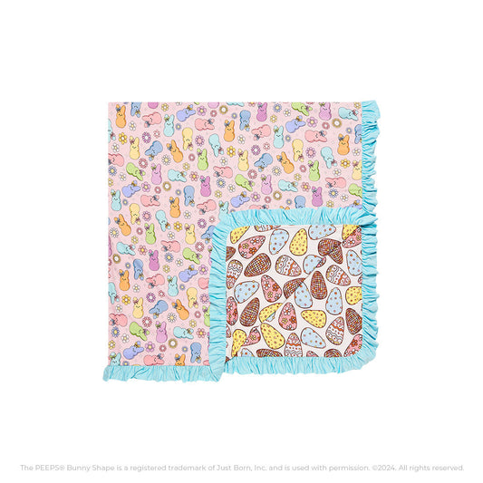 Addison Mae & Posh Easter Eggs Ruffled Luxe Patoo® Blanket