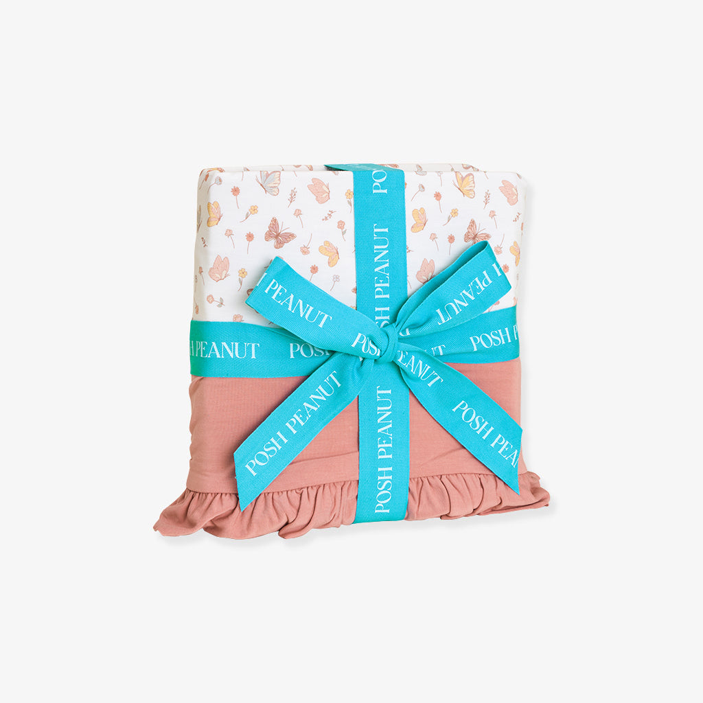 Kelcie & Dusty Rose Ruffled Luxe Patoo® Blanket