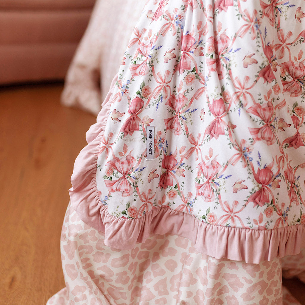 Loraine & Starry Pink Ruffled Luxe Patoo® Blanket