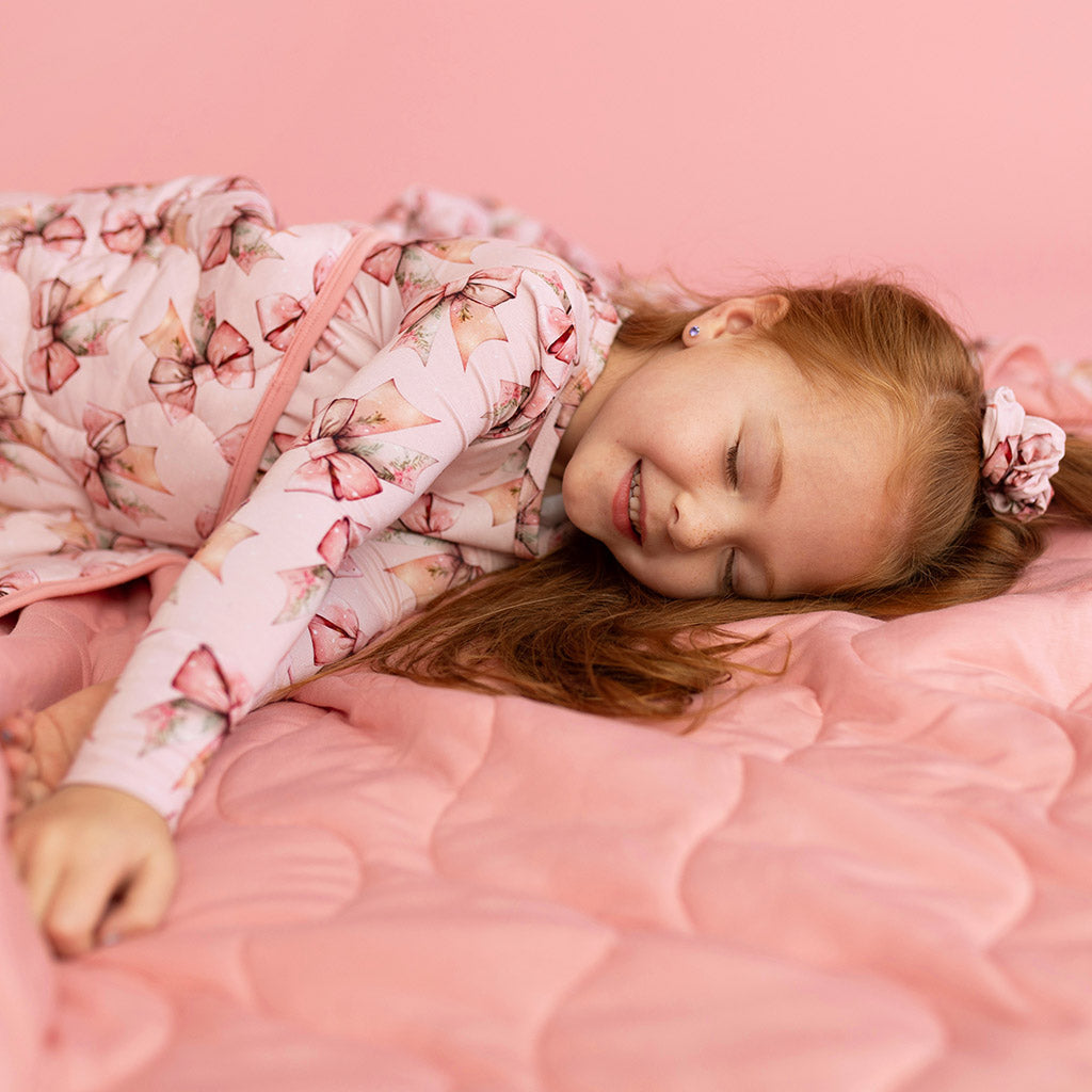 Everly Jane & Velvet Pink Reversible Quilted Patoo® Blanket