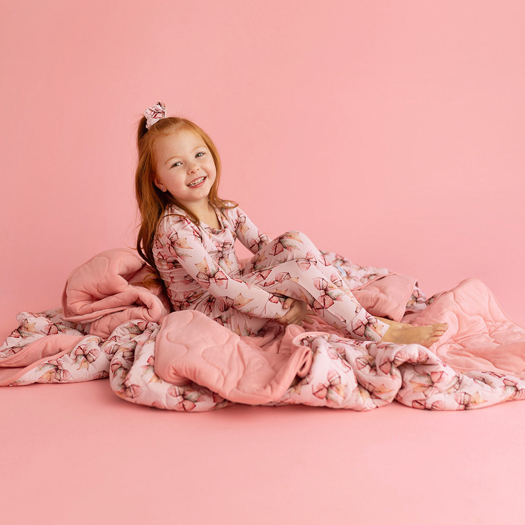 Everly Jane & Velvet Pink Reversible Quilted Patoo® Blanket