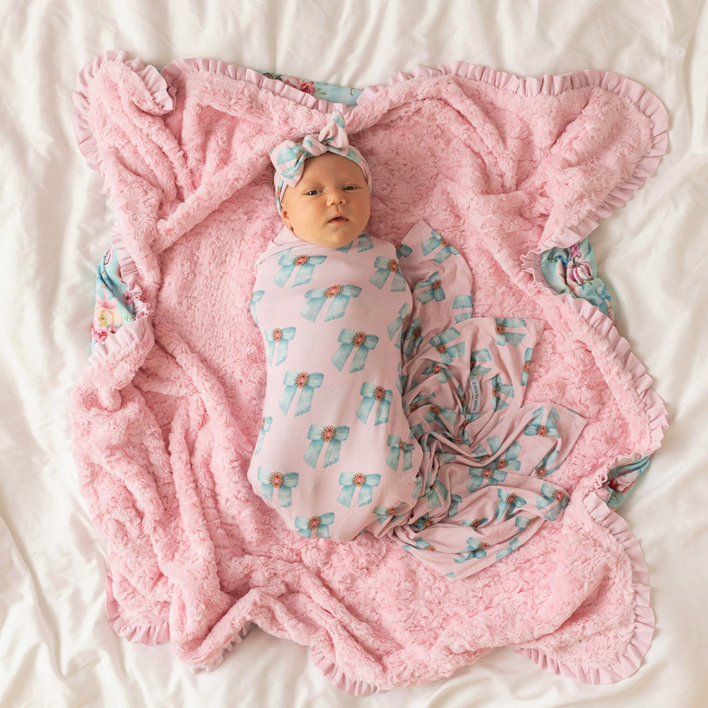 Edie Minky Ruffled Luxette Patoo® Blanket