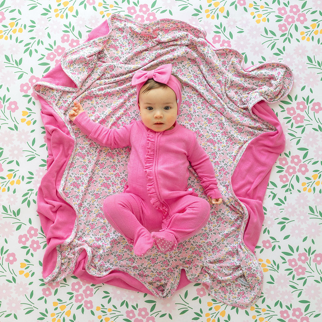 Meadow Haze & Cruisin' Pink Picot Patoo® Blanket