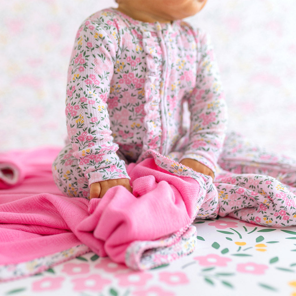 Meadow Haze & Cruisin' Pink Picot Patoo® Blanket