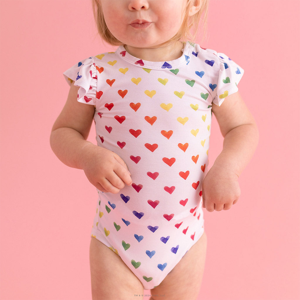 Care Bears™ Rainbow Hearts Ruffled Bodysuit