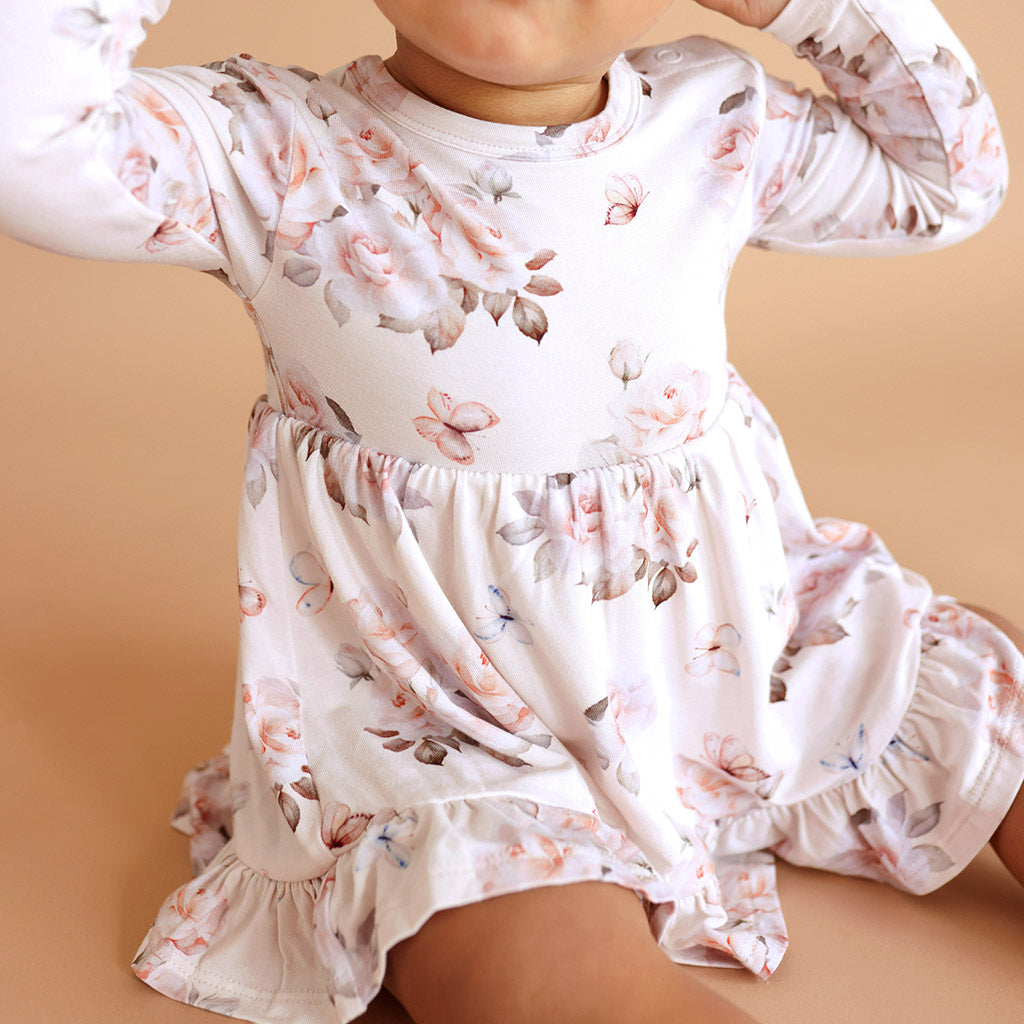 Joy Anne Ruffled Bodysuit Dress