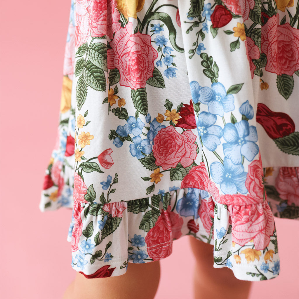 Rubina Long Sleeve Ruffled Bodysuit Dress