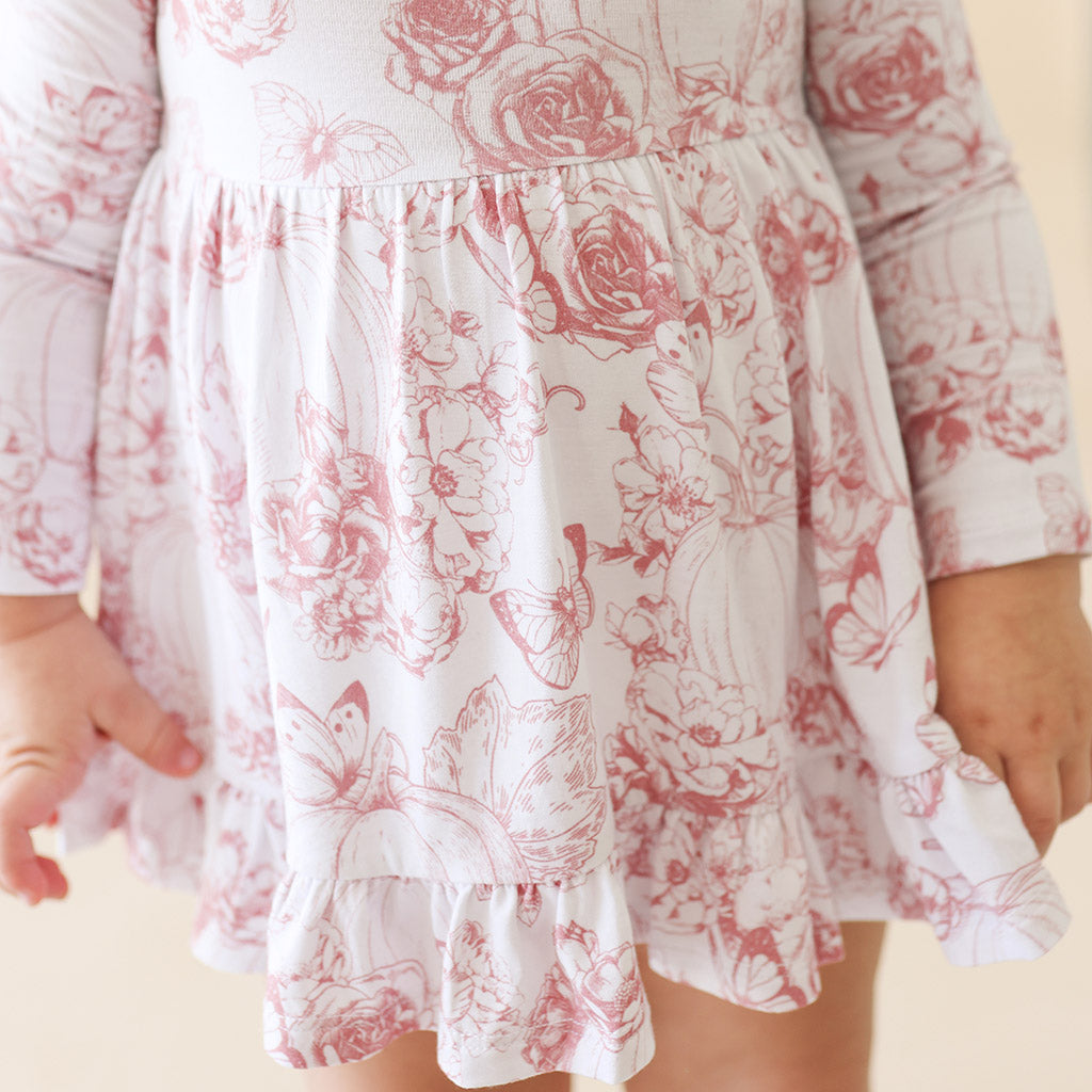Toile de Pumpkin Ruffled Bodysuit Dress