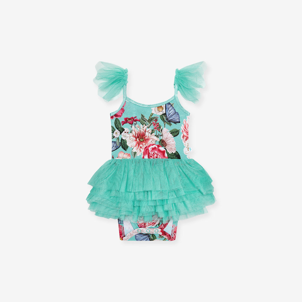 Nikki Danielle Tulle Smocked Bodysuit Dress