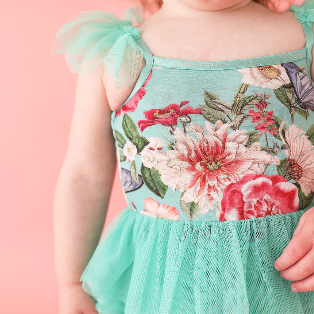 Nikki Danielle Tulle Smocked Bodysuit Dress