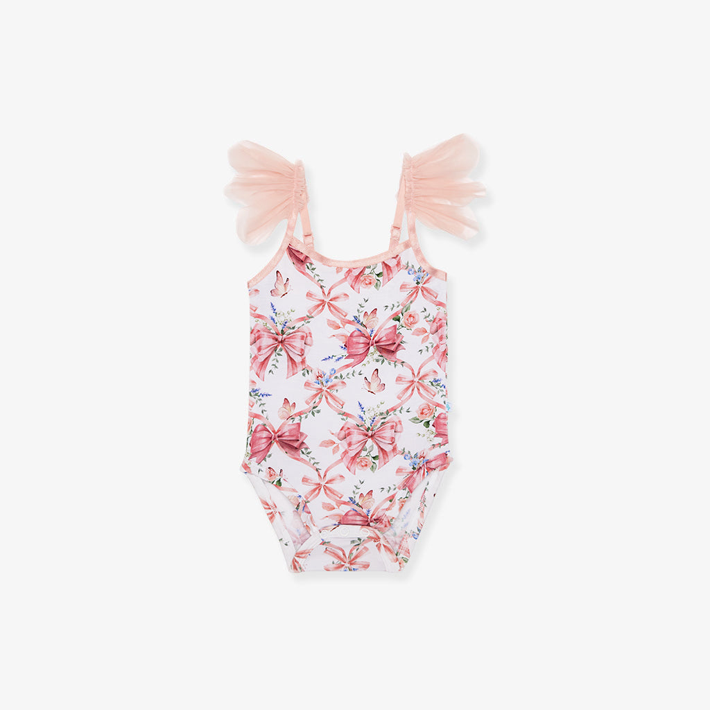 Loraine Ruffled Tulle Sleeveless Bodysuit