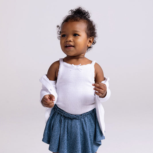 White Pointelle Bodysuit