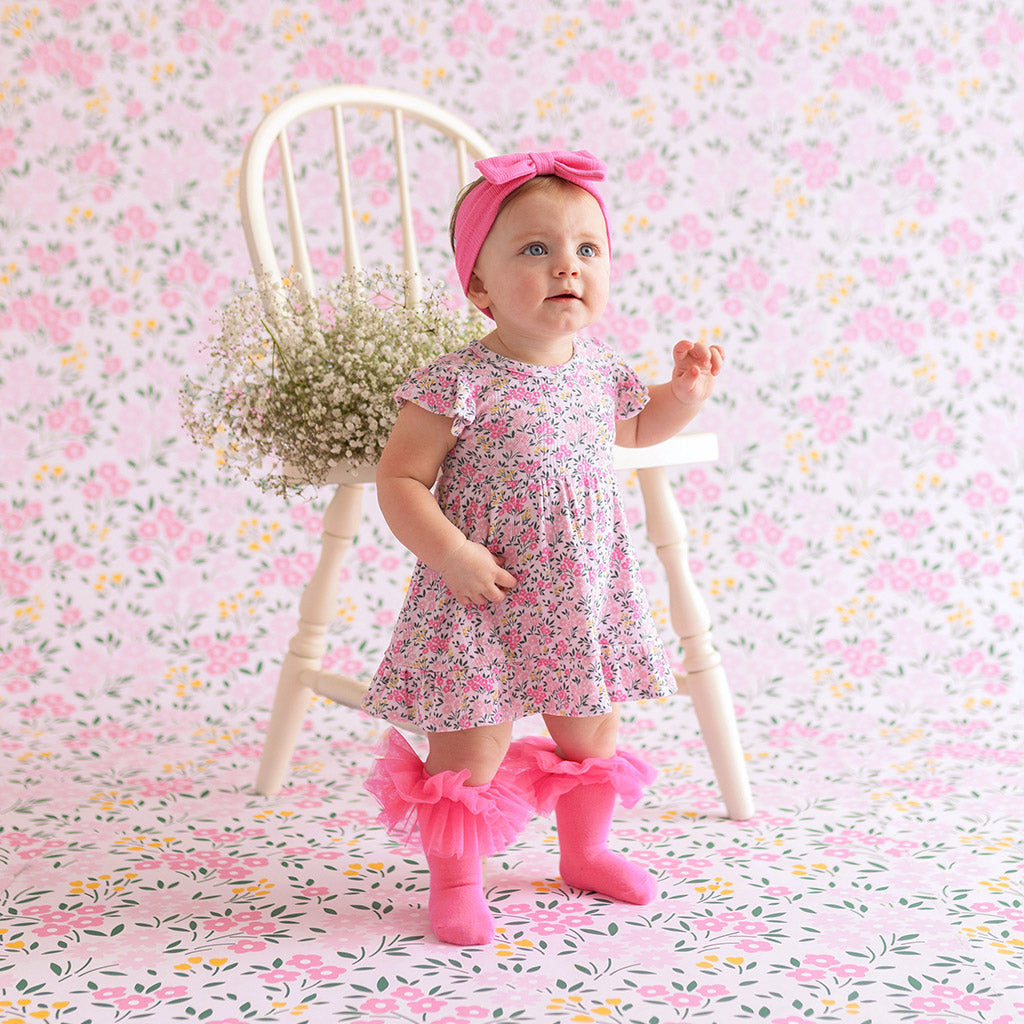 Meadow Haze Pointelle Ruffled Bodysuit Dress