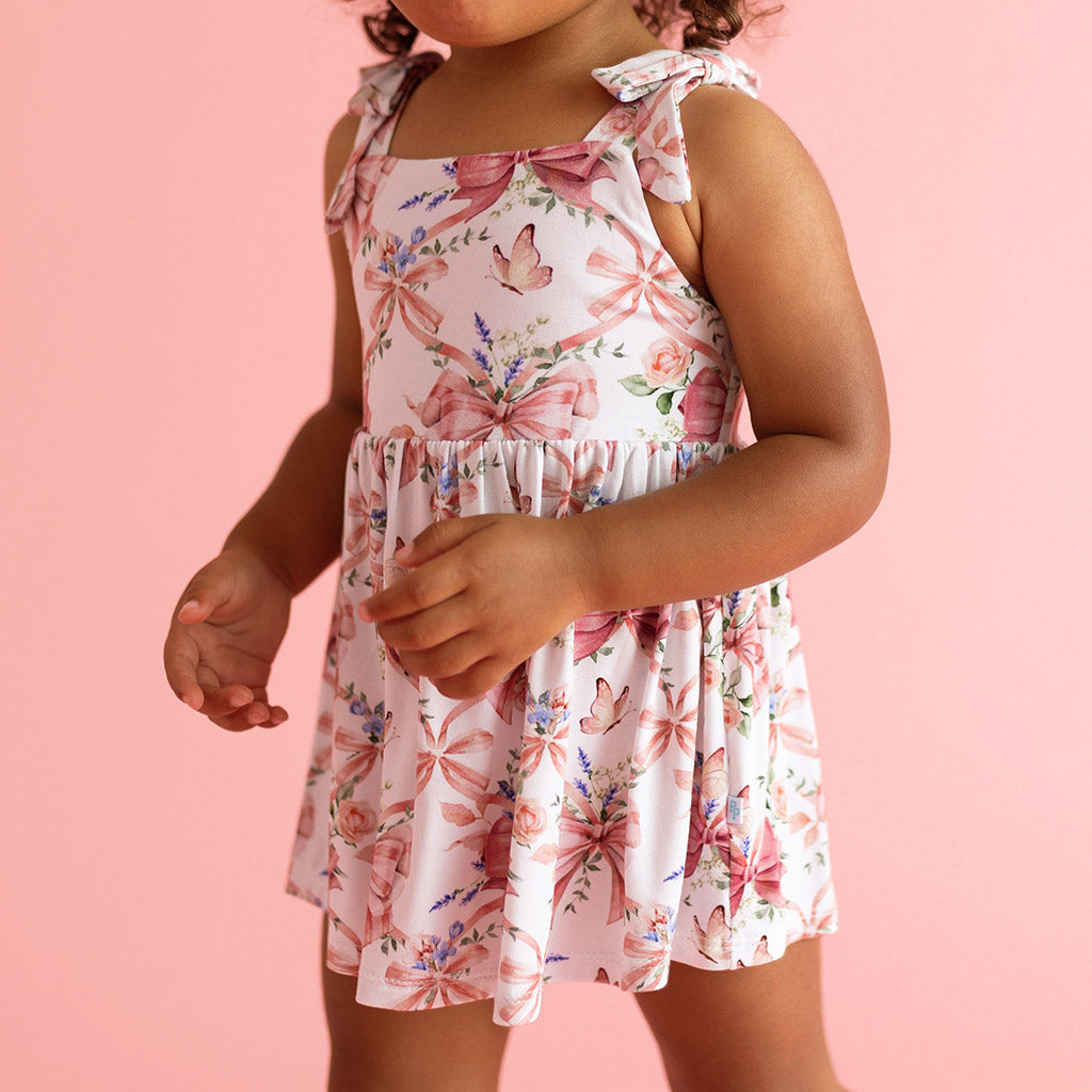Loraine Bow Babydoll Bodysuit Dress