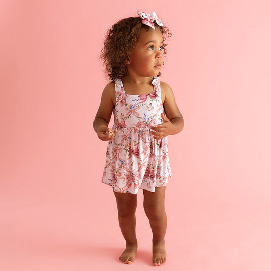 Loraine Bow Babydoll Bodysuit Dress