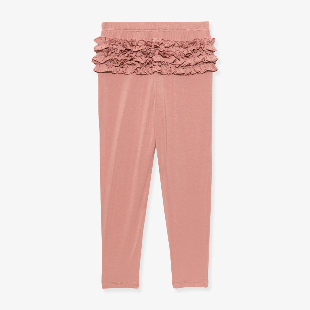 Dusty Rose Ruffled Bum Leggings