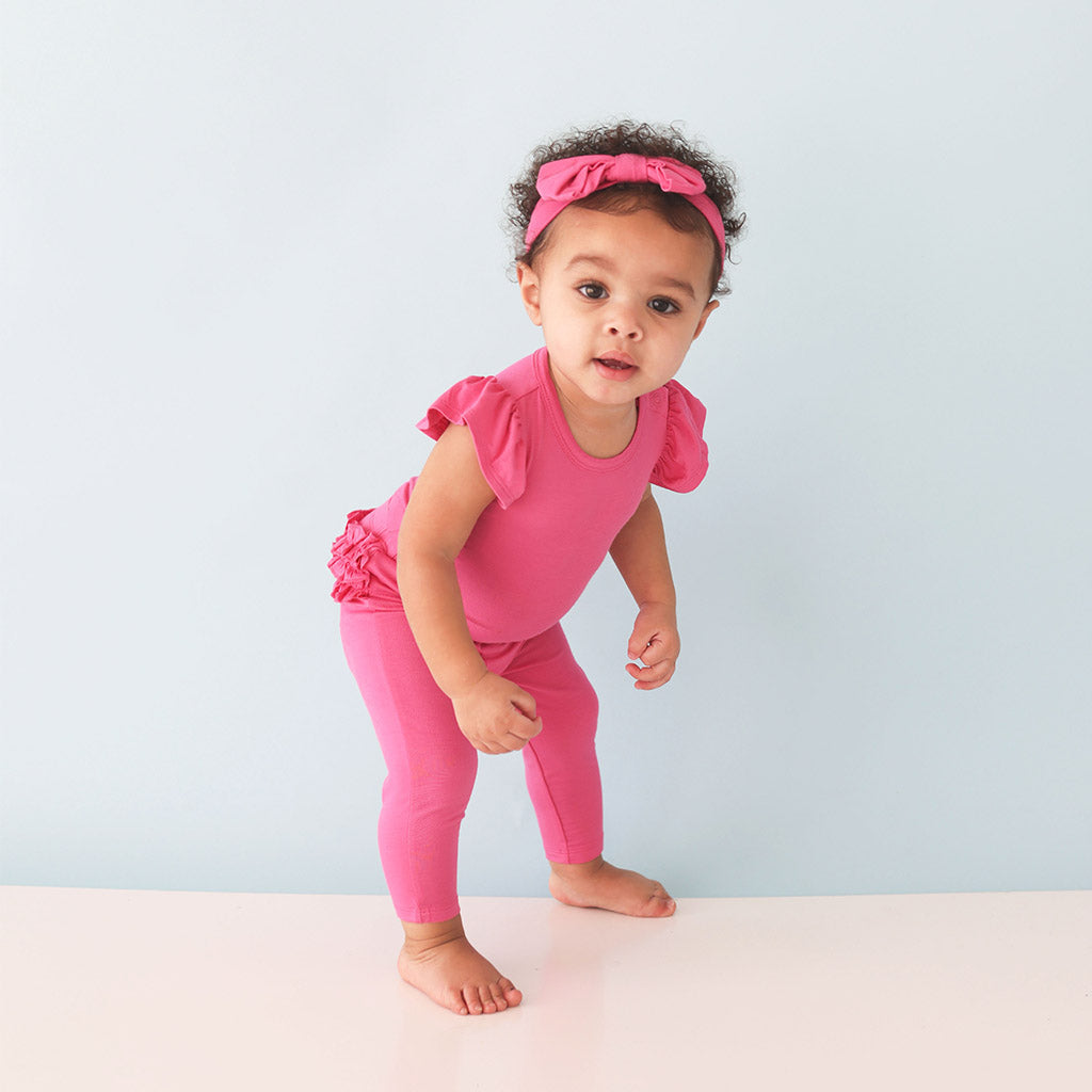Posh Hot Pink Ruffled Bum Leggings