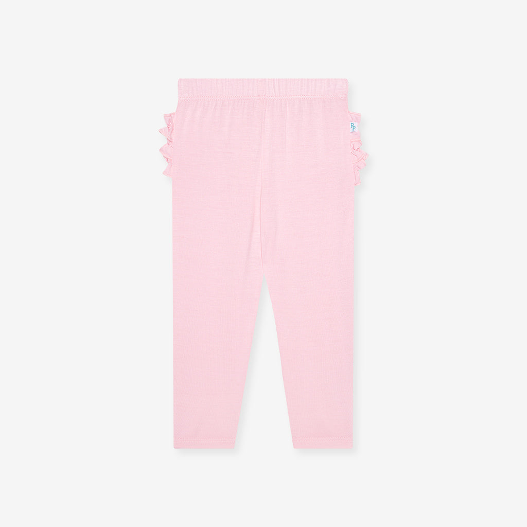 Springtime Pastel Pink Ruffled Bum Leggings
