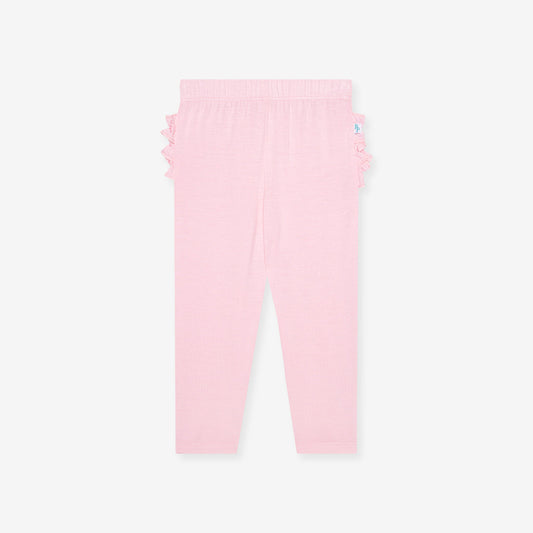 Springtime Pastel Pink Ruffled Bum Leggings