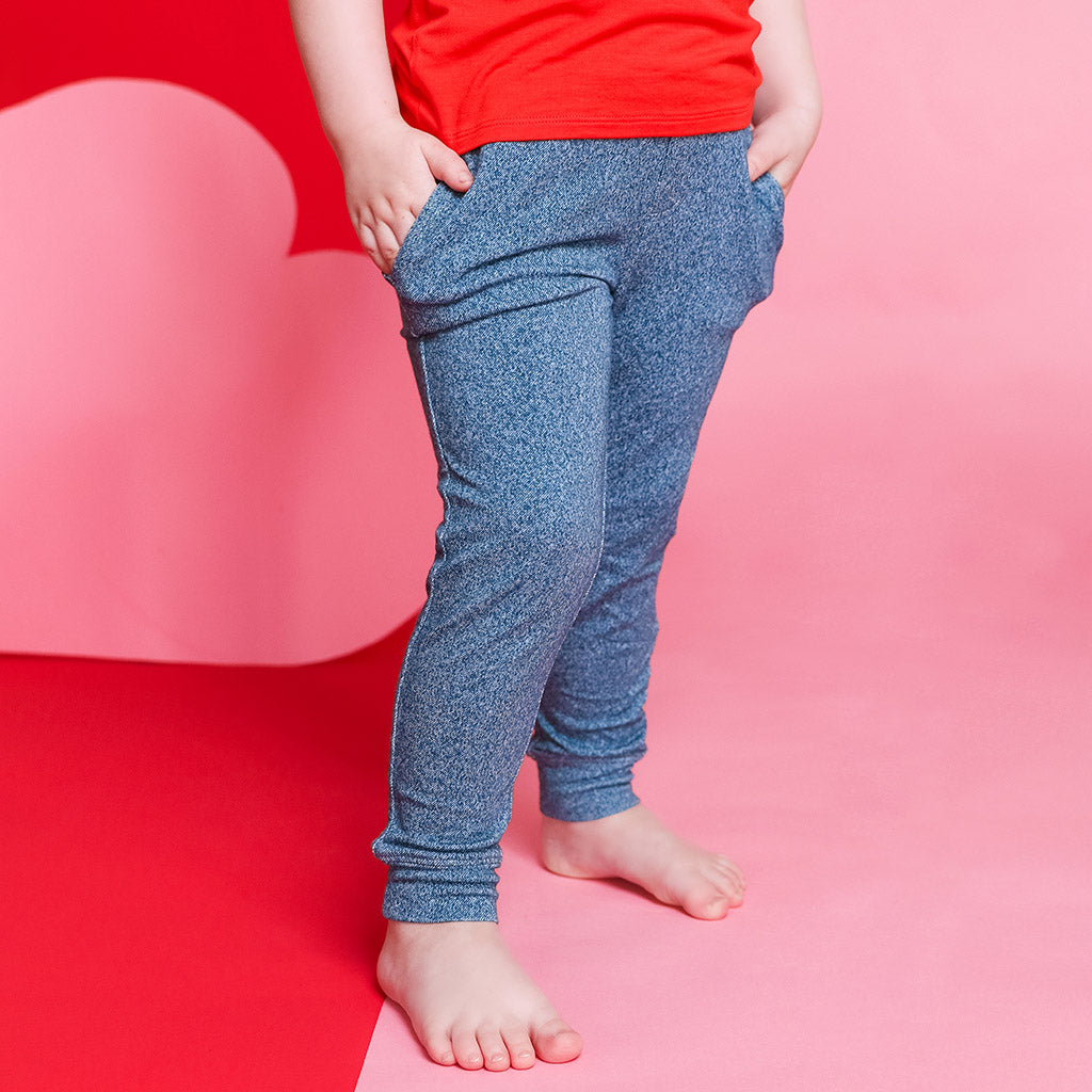 Indigo Denim French Terry Joggers